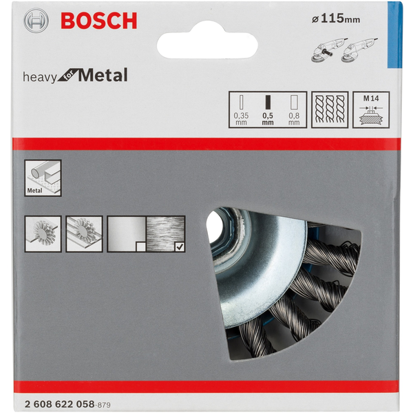 Bosch 2608622058 Heavy for Metal Drótkefe - 115mm