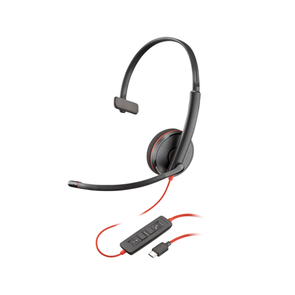 HP Poly Blackwire 3210 Vezetékes Mono Headset - Fekete