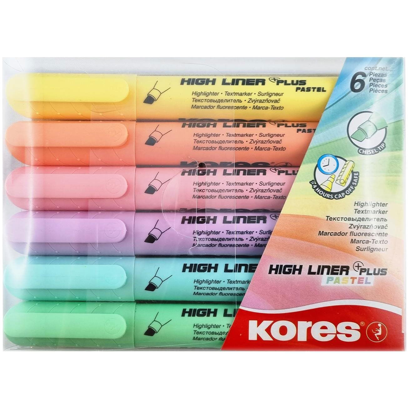 KORES HIGH LINER PLUS PASTEL 6 színből álló szett (36060)