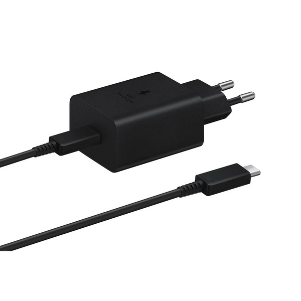 EP-T1510EBE + EP-DA705BBE Samsung 15W utazótöltő + USB-C/USB-C adatkábel fekete - csomagolás nélküli gyártói
