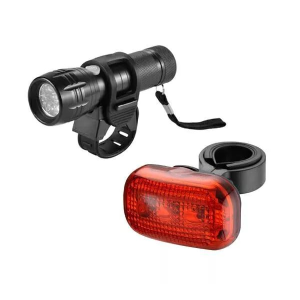 NovaBIK3 kerékpáros első-hátsó LED-es lámpa és elemlámpa fekete (AN68425) (AN68425)