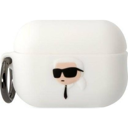 Karl Lagerfeld 3D Logo NFT Karl Head Apple Airpods Pro 2 Szilikon Tok Fehér (KLD1412)