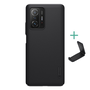 Xiaomi 11T (Pro) Nillkin Super Frosted Plastic Phone Protector (гумирана, груба повърхност + настолен държач) черен