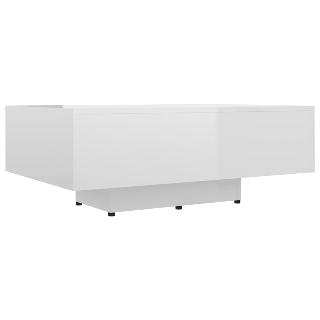 magasfényű fehér forgácslap dohányzóasztal 85 x 55 x 31 cm (803386)