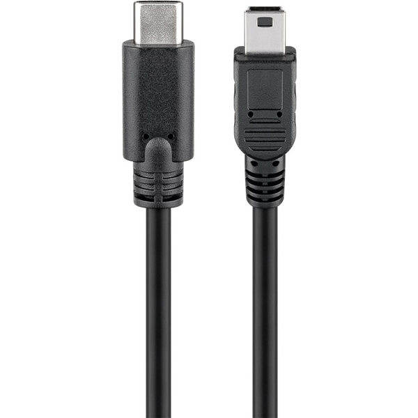 goobay USB-C apa - Mini USB-B apa Adat- és töltőkábel 0.5m - Fekete