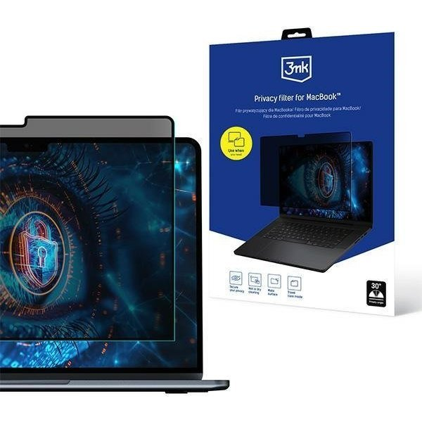 3MK Privacy Filter Betekintésvédett Kijelzővédő Fólia MacBook Air 13" M2 (2022)