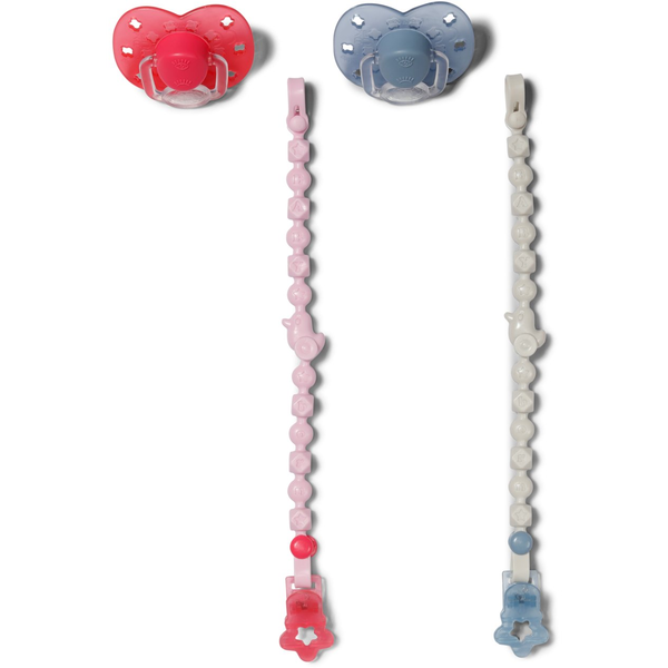 BABY born Dummy with Clip 2 assorted Dukkesut & sutholder