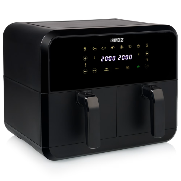 Princess 01.182068.01.001 olajsütő Dupla 8 L Önálló készülék 2400 W Forrólevegős sütő Fekete