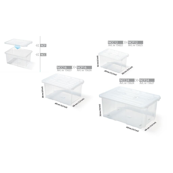 Капак за кутия за съхранение, Prosperplast, 29,5 см, прозрачен