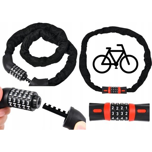  LeanToys Blokada Zapięcie Na Rower Zamek Szyfrowy Kod Numeryczny LEAN Toys