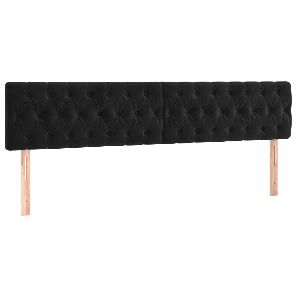 2 db fekete bársony fejtámla 90x7x78/88 cm (346378)