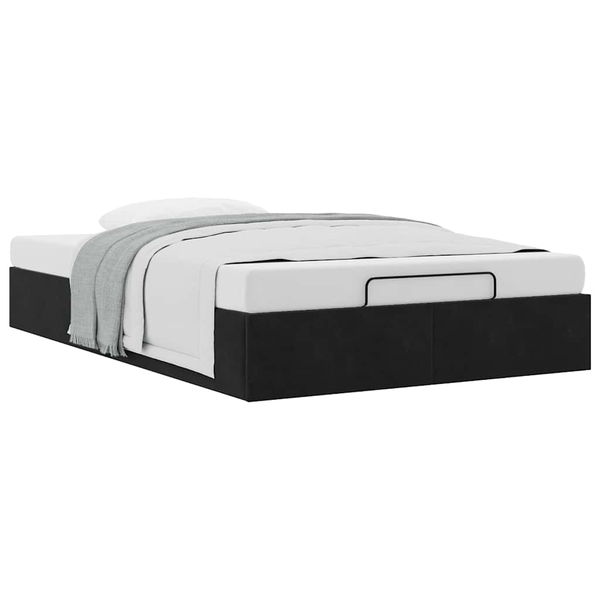 Cadru de pat otoman fără saltea Negru 120x200 cm catifea
