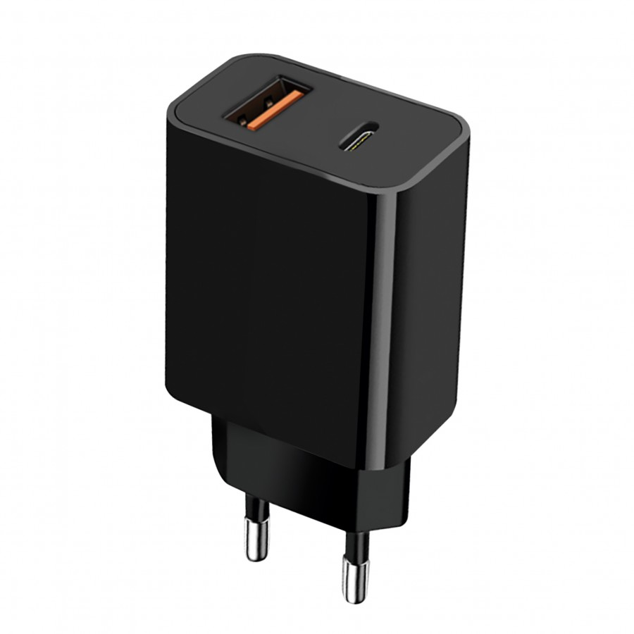 Vakoss MY6635K USB Type-A / USB Type-C Hálózati töltő - Fekete (20W) (MY6635K)