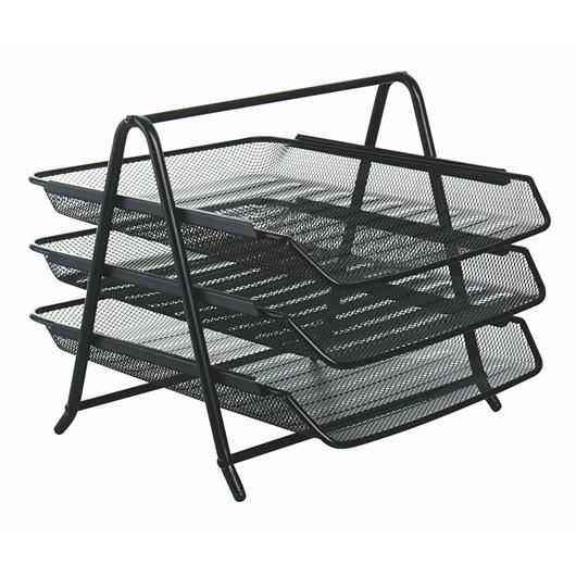 Victoria W2015 BLACK 3 részes fémhálós irattálca fekete (IVIC16) (IVIC16)