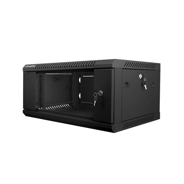 Lanberg 4U 19" fali rack szekrény 600x450mm fekete (WF01-6404-10B) (WF01-6404-10B)