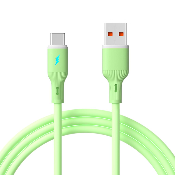 Akyga USB type C / USB A kábel szilikon 1m zöld (AK-USB-64)