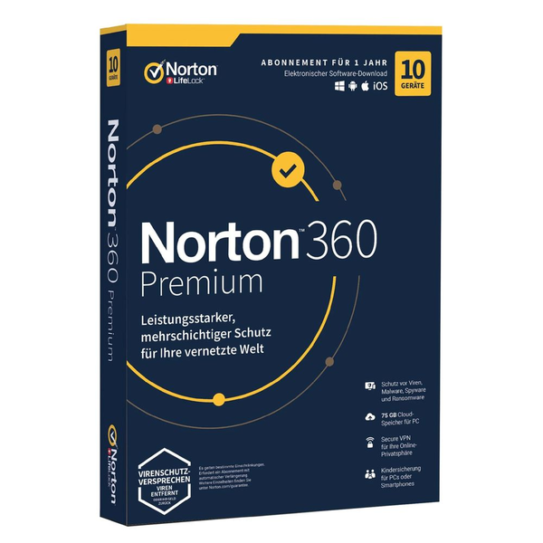 Norton 360 Premium Antivirus-sikkerhed 1 licens(er) 1 År
