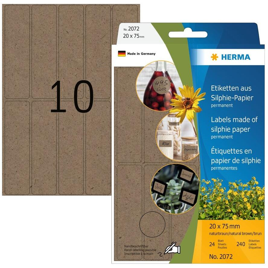 Herma 20x75mm Címke tintasugaras és lézer nyomtatóhoz (240 címke / csomag) (2072)