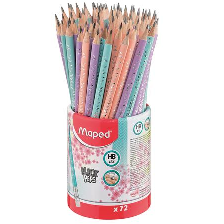 Maped Grafitceruza radírral, ceruzatartó, HB, háromszögletű,  "Black`Peps Pastel", vegyes pasztell színek (IMA851769)