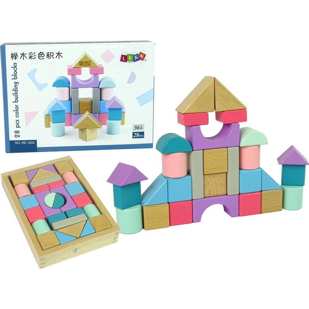 Fa Tégla Pasztell Színek 28 db Kastély Épületek (10160)