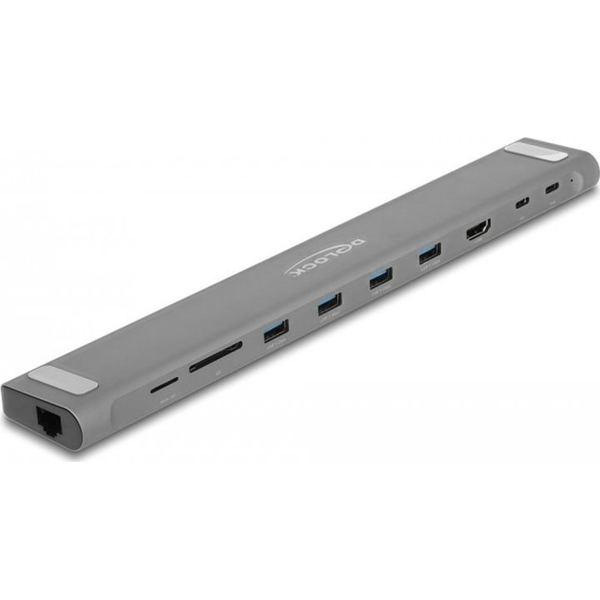 DELOCK USB Type-C vékony dokkoló állomás 4K - HDMI / USB 3.2 Gen 1 / LAN / SD / PD 3.0