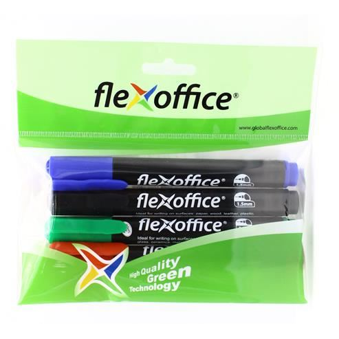 Flexoffice PM03 alkoholos marker 4 különböző szín (FO-PM03SET) (FO-PM03SET)