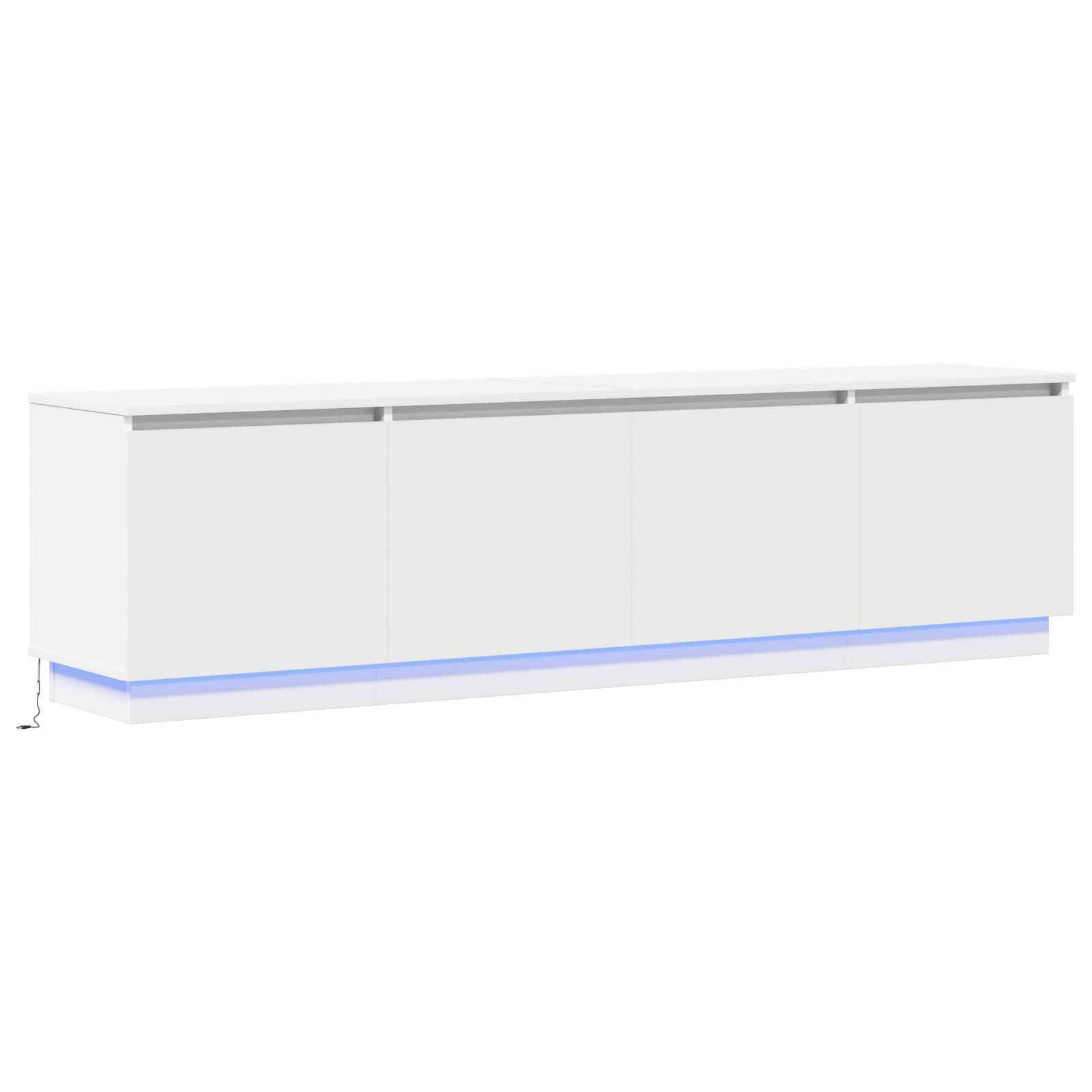 TV szekrény LED világítással Fehér 180x38x49 cm Mérnöki Fa (3376144)