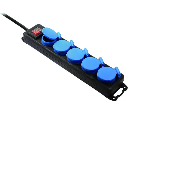 Удължител Bachmann, Метален, Термо защита, 3 контакта, IP44, 40 м, Черен