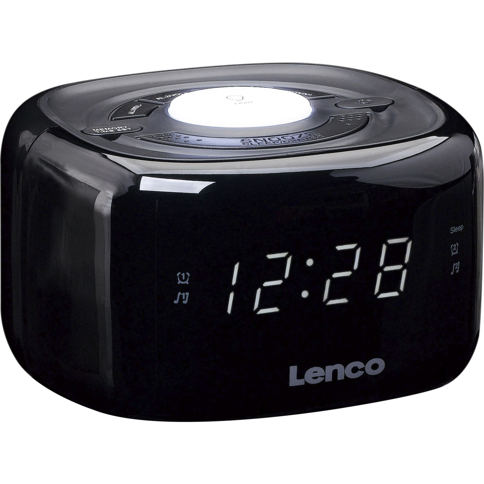 Lenco CR-12 Rádiós ébresztőóra - Fekete (CR-12BK)