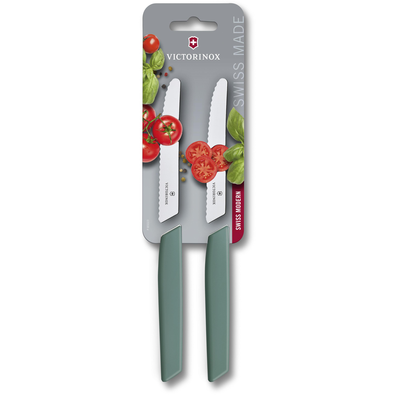 Victorinox Swiss Modern Paradicsomszeletelő kés szett - 2 db, zsályazöld (6.9006.11W43B)