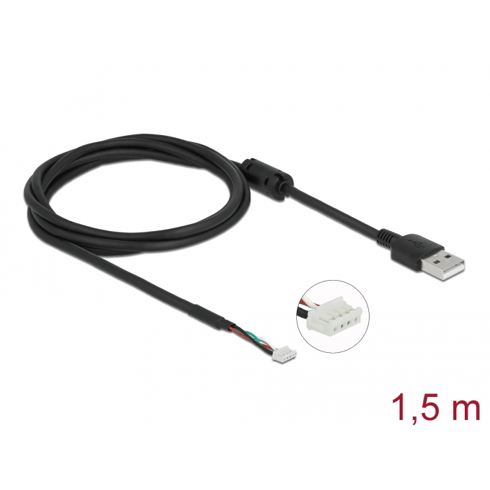 Delock 96001 USB 2.0 A apa - 4 tűs kamera apa V6 kábel 1,5 m - Fekete