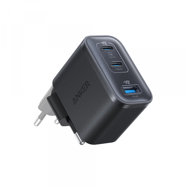 Adapter USB Anker Anker Nano Charger 70W, 3 ports, Black | 2 x 24 pin USB-C, 4 pin USB Type A