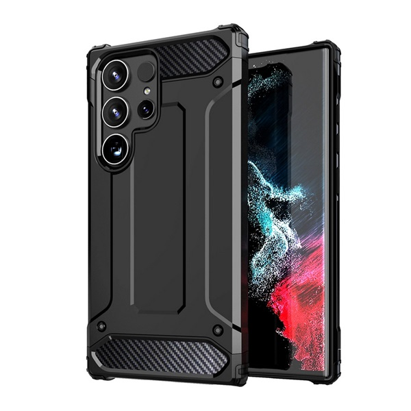 gigapack Defender szilikon telefonvédő (ütésállóság, légpárnás sarok, fémhatás) FEKETE Samsung Galaxy S25 Ultra (SM-S938) 