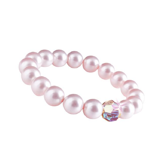 Art Crystella Karkötő SWAROVSKI® rózsaszín gyöngyből színjátszós Fehér kristállyal - M (1831XGY158M)