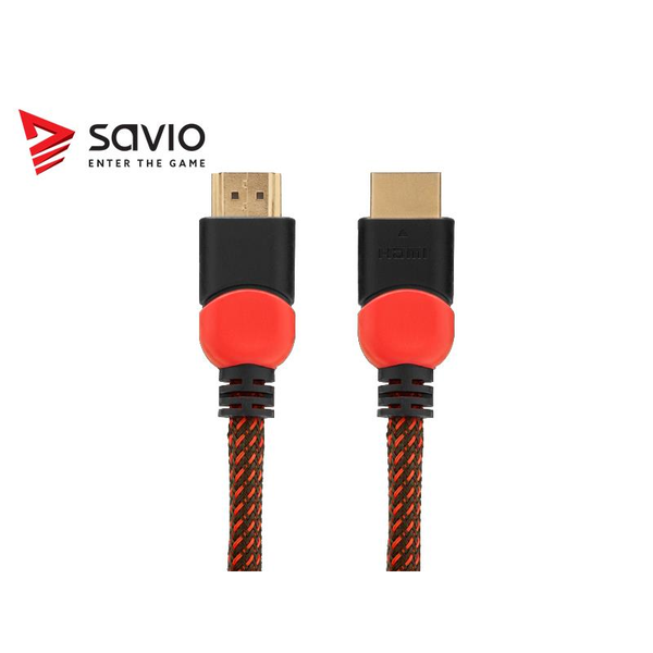 Savio HDMI - HDMI kábel 3m Fekete-Piros