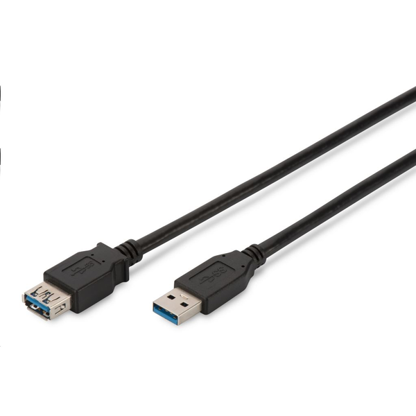 DIGITUS USB 3.0 Verlängerungskabel Typ A -A St/Bu  1.8m,  sw