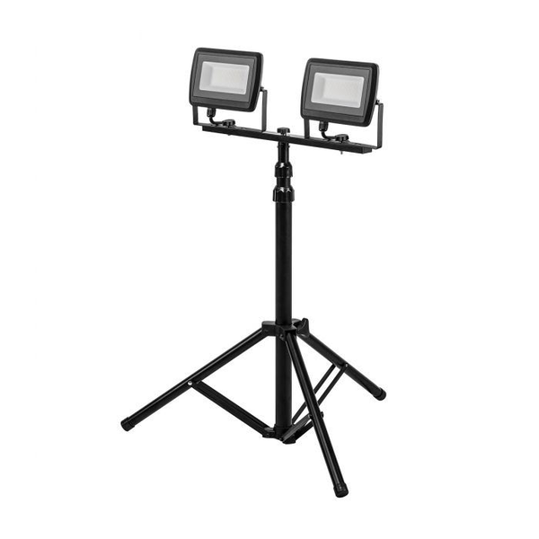 Прожектор със статив Neo, Двоен, Алуминий, LED SMD, 2 x 50W, 9000lm, 1.8 м, Черен