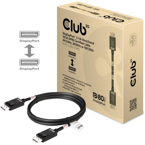 CLUB3D CAC-1091 DisplayPort kabel 1,2 m Sort
