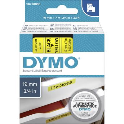 DYMO feliratozószalag D1, 19mm, sárga/fekete, S0720880 (S072880)