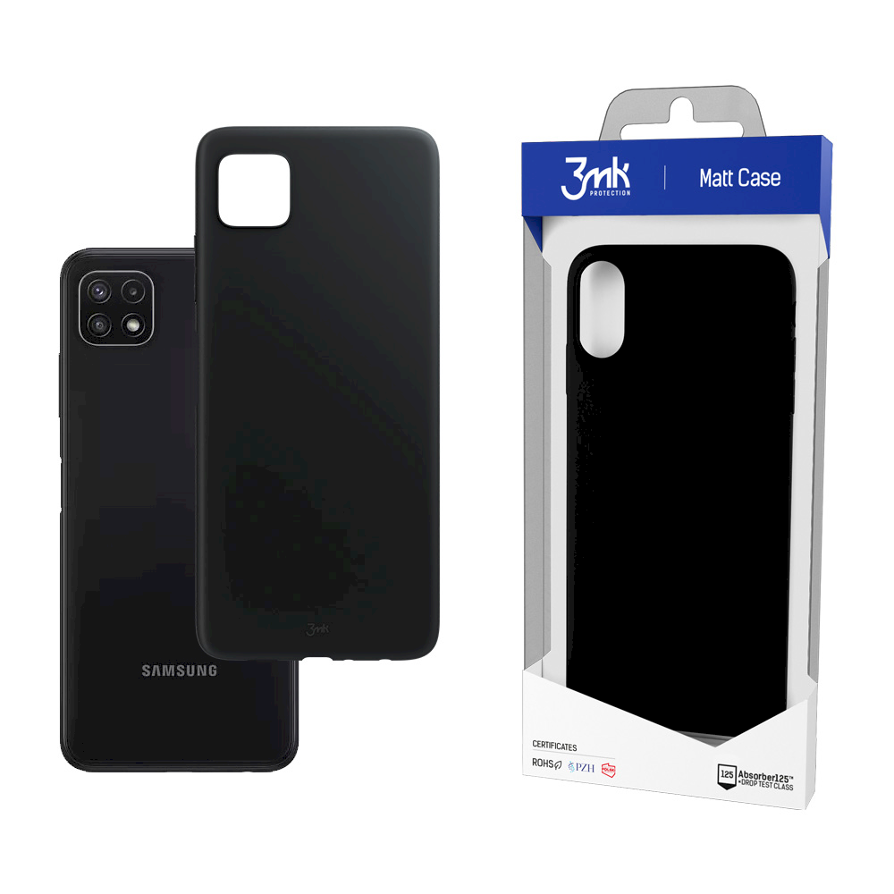 3mk Matt Case Samsung Galaxy A22 5G Szilikon Tok - Fekete (3MK MATT CASE(207))