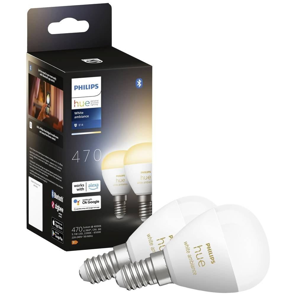 Philips Hue White ambience 8719514491168 intelligens fényerő szabályozás Intelligens izzó Bluetooth Fehér 5,1 W (8719514491168)