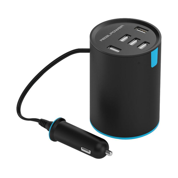 RealPower KFZ-Ladegerät Tube      2400mA   5xUSB (195445)