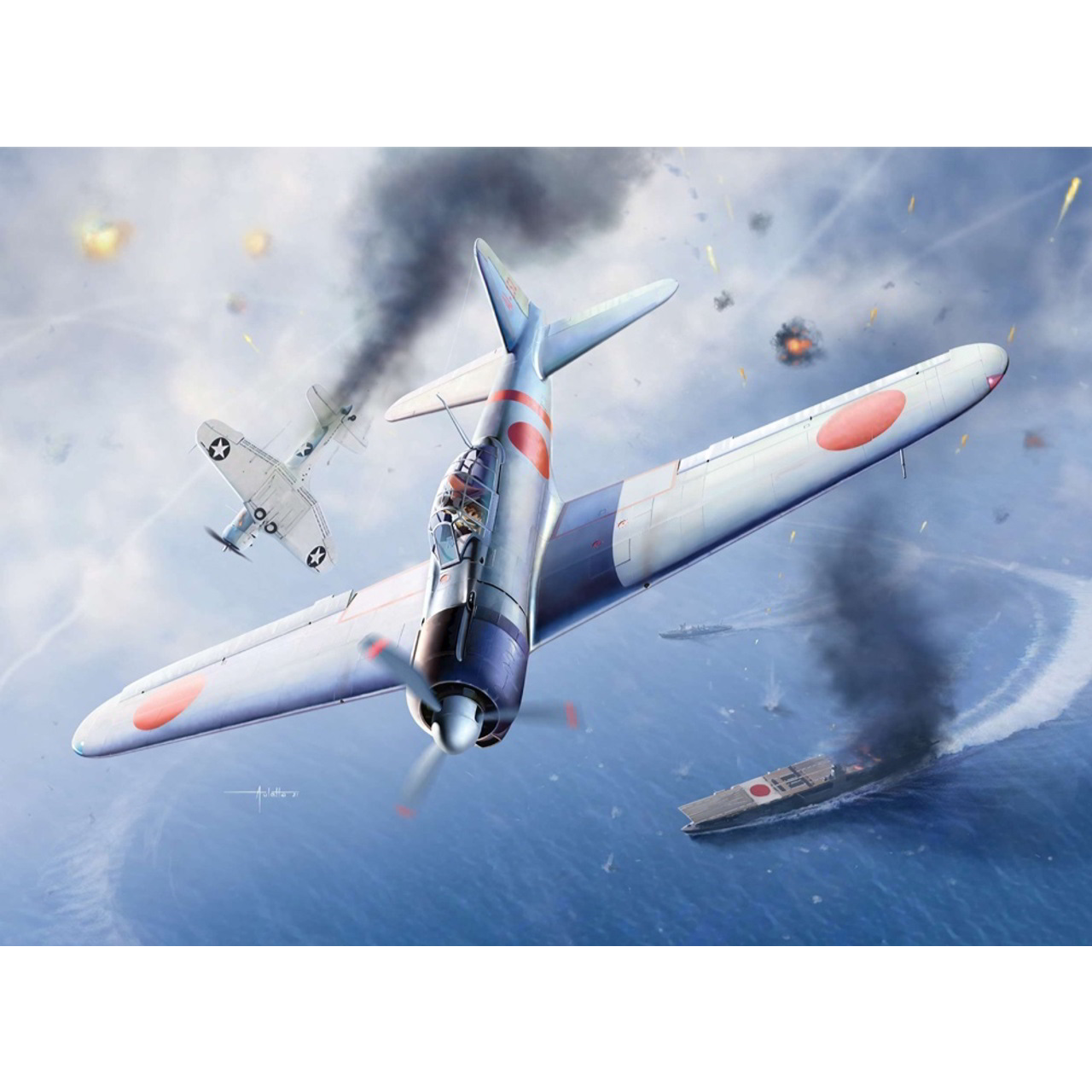 Academy A6M2B Zero Fighter 21 repülőgép műanyag modell (1:48) (12352)