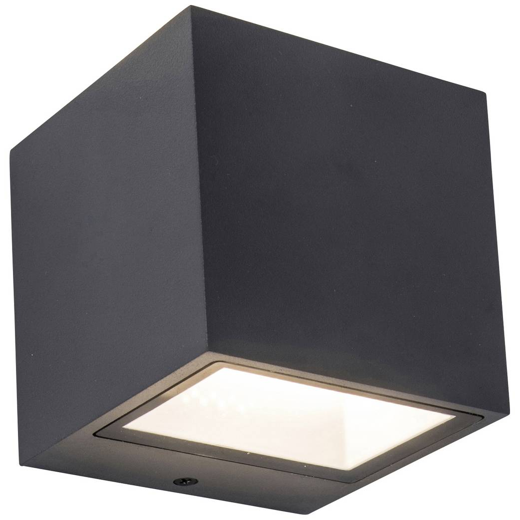 LUTEC LED лампа за външна стена GEMINI, тъмно сива, 9 x 9 см, IP54, осветява