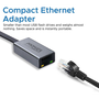 Promate Átalakító - GIGALINK C (USB-C adapter, 1000 Mbps, RJ45, szürke)