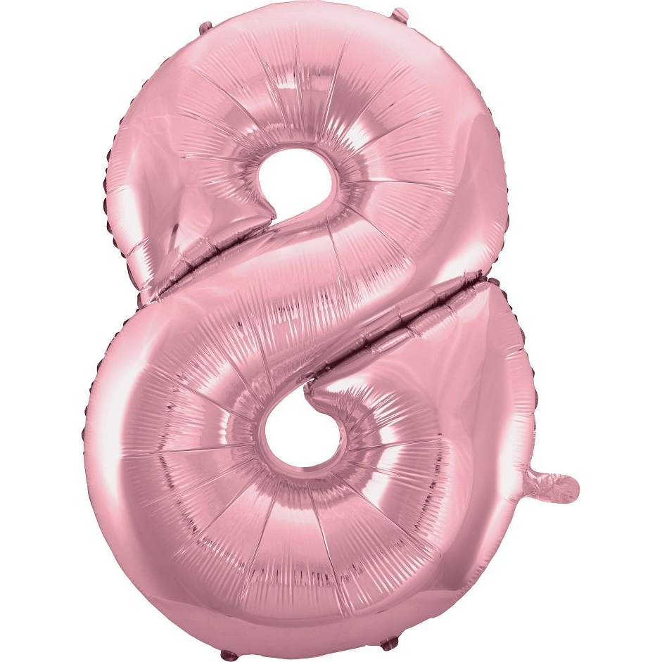 Szám Fólia Lufi - 8-as, 92 cm, Rózsaszín (GODA2166)