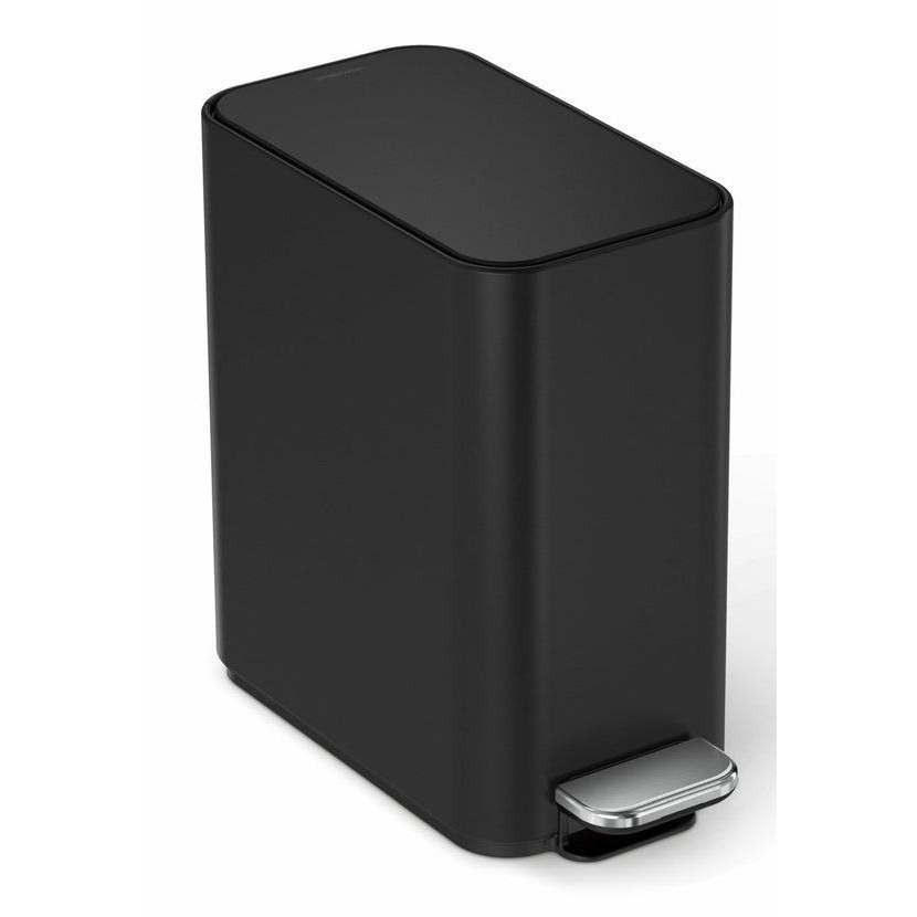 Simplehuman Keskeny pedálos szemetes, 5 l, matt fekete acél (838810025988)