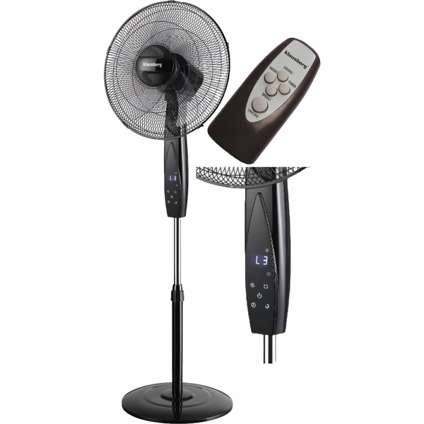 Wentylator Klausberg WENTYLATOR PODŁOGOWY Z PILOTEM I TIMEREM 40CM 50W KLAUSBERG KB-7718