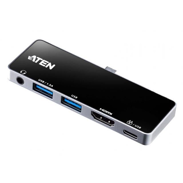 ATEN UH3238 mobil dockingstation Tablet/smartphone Sort, Sølv