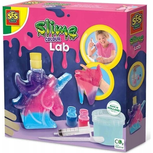 SES Creative Slime - kleuren lab – Spelen met slijm - Unicorn - Meng je eigen kleuren slijm - Goed uitwasbaar – STEM speelgoed – Experimenteren met slijm